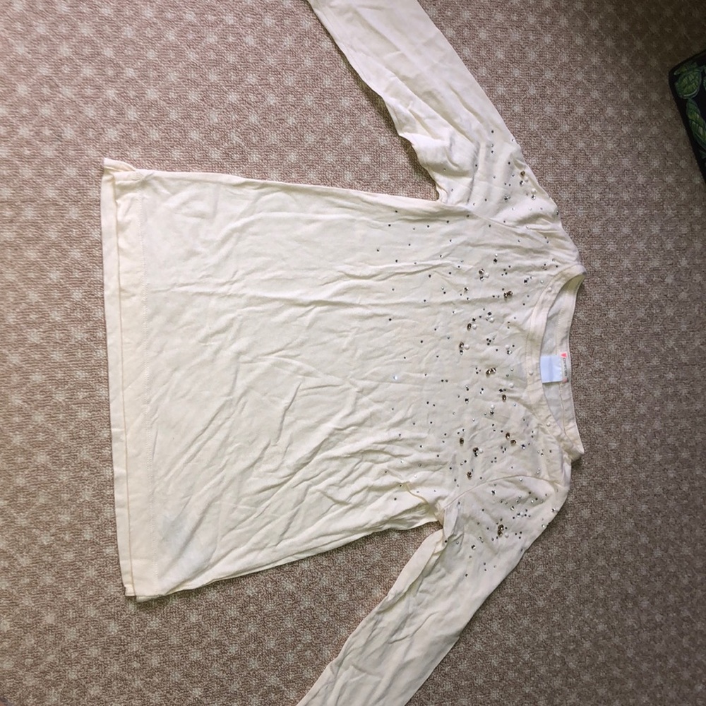 Crewcuts Cream Shirt With Beading
